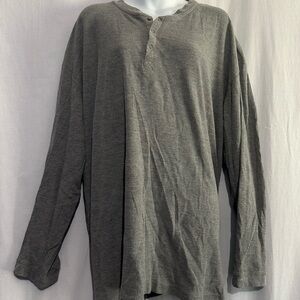 Izod Men's Long Sleeve Henley Charcoal